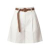 Antje · Belted A-line shorts — product front, White (AI visualisation)