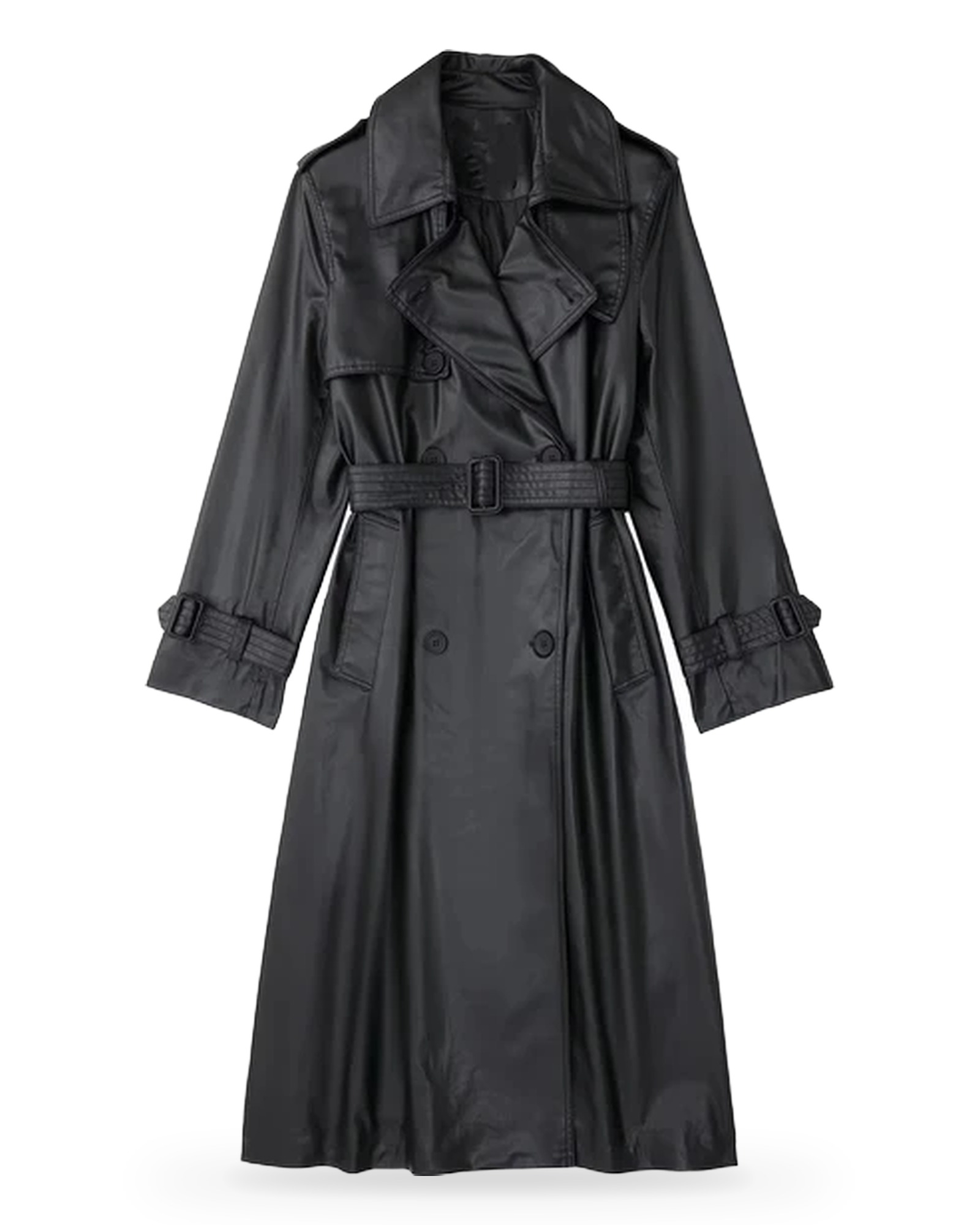 Berendina · Trenchcoat van imitatieleer met ceintuur — productfoto