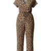 Brenda Animal Print Flutter Sleeve Jumpsuit — product front