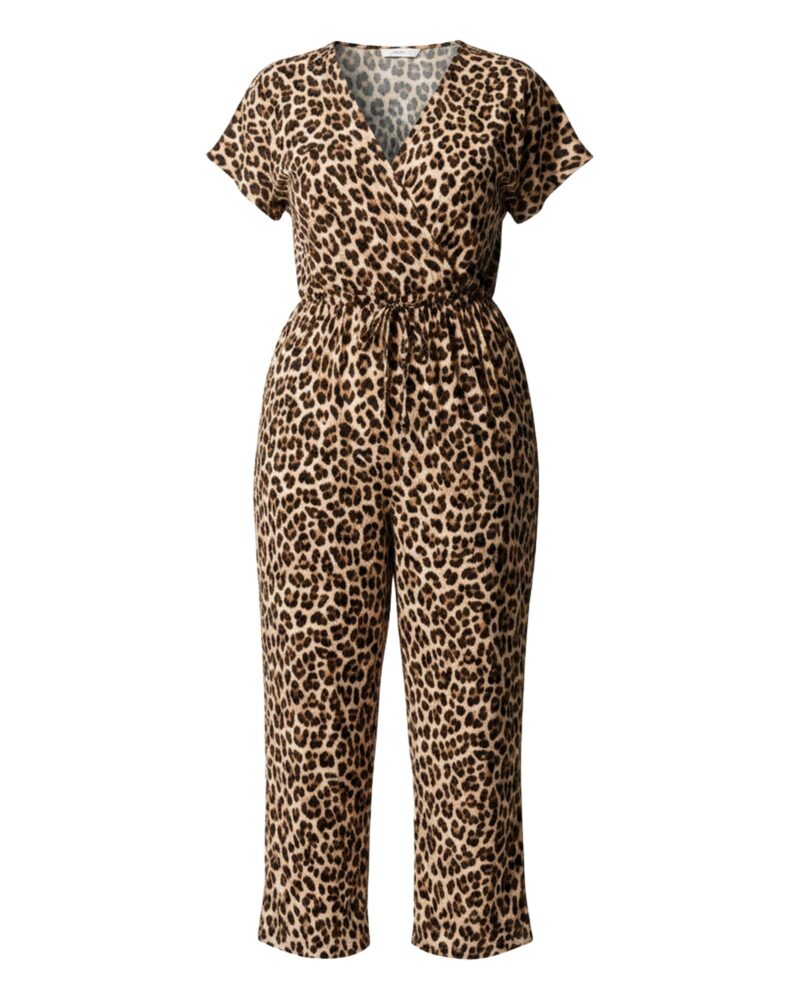 Brenda Animal Print Flutter Sleeve Jumpsuit — product front