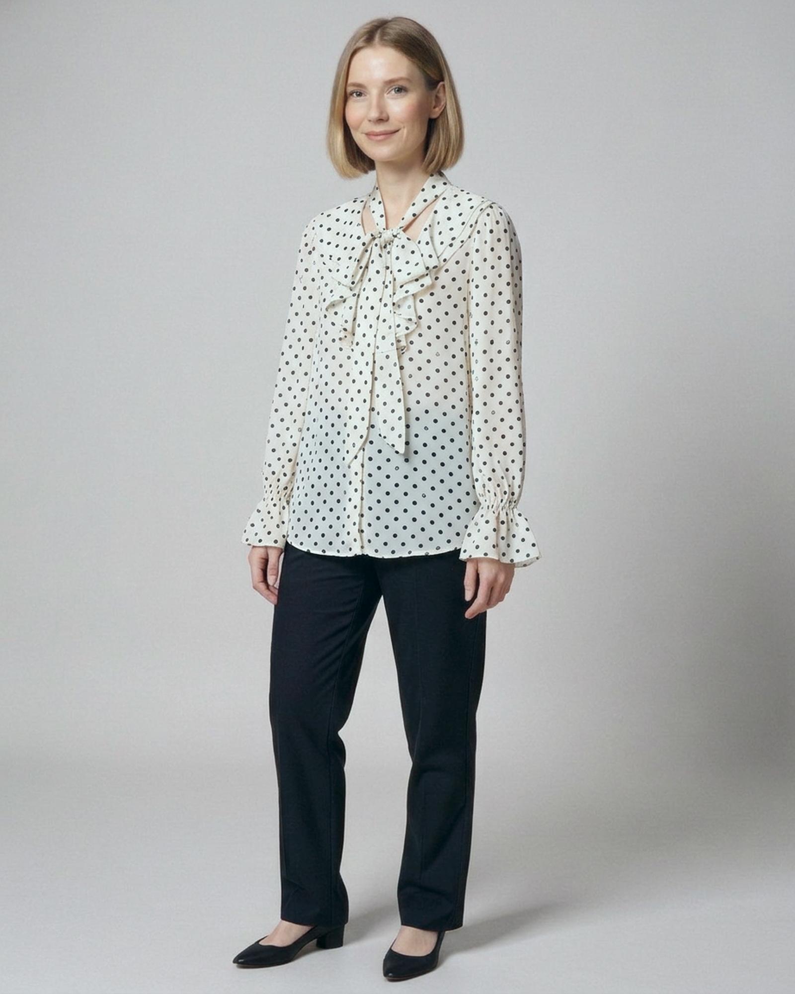 Cato · Satin pussy-bow blouse