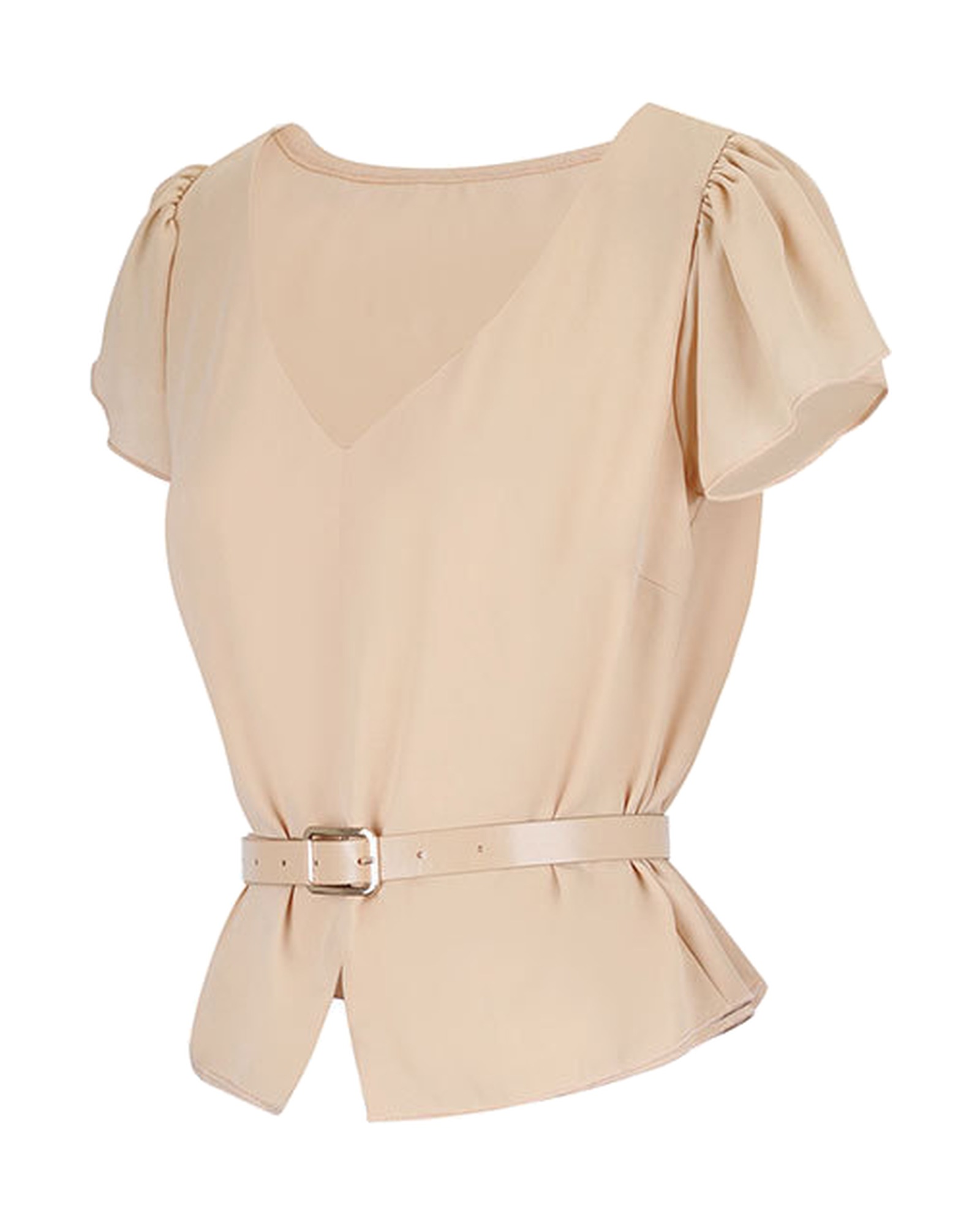 Daphne · V-neck top with waist detail — product back