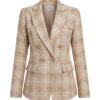 Eefje plaid tweed blazer, front view (AI visualisation)