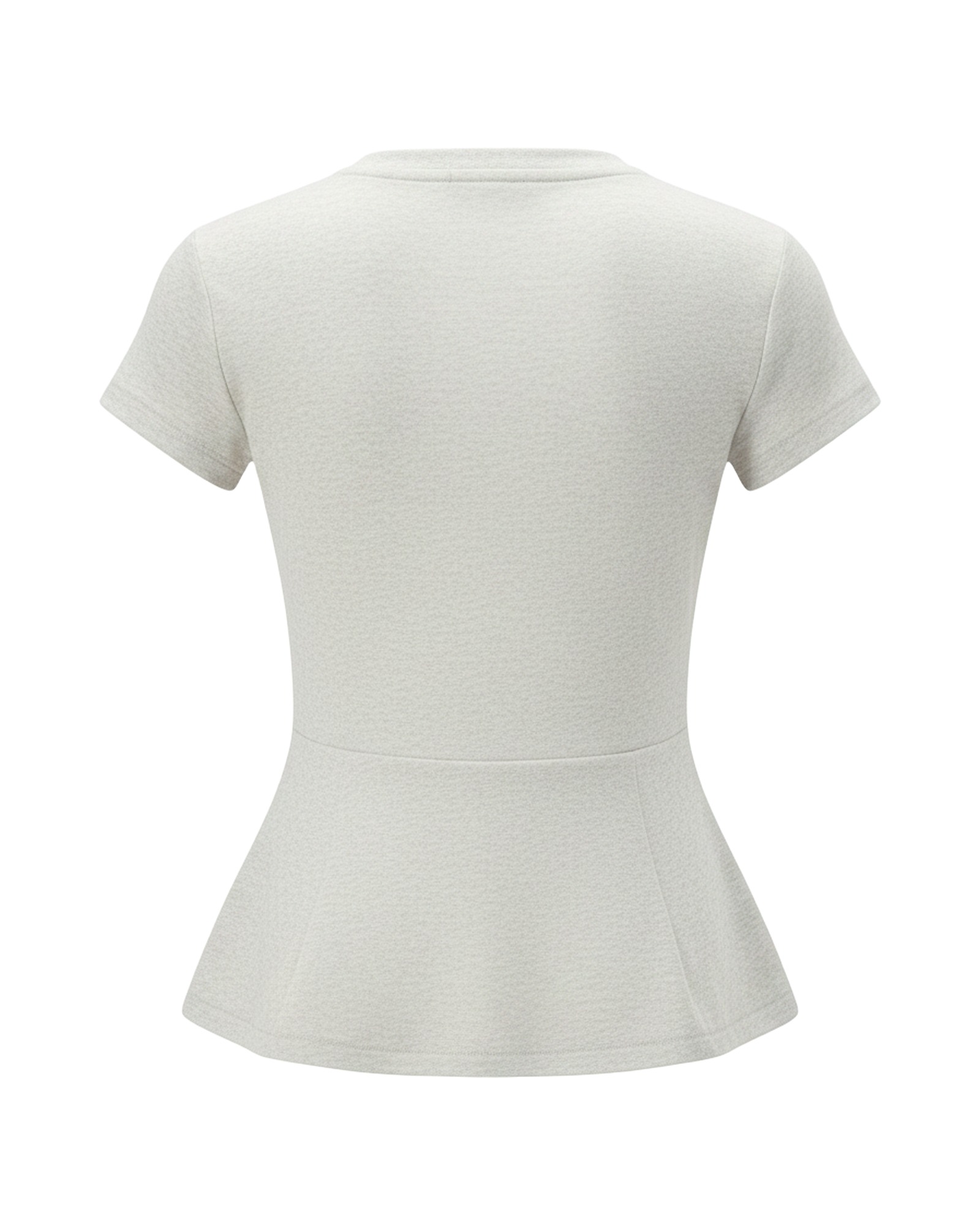 Eline · Round-neck short-sleeve cotton tee — product back (AI visualisation)