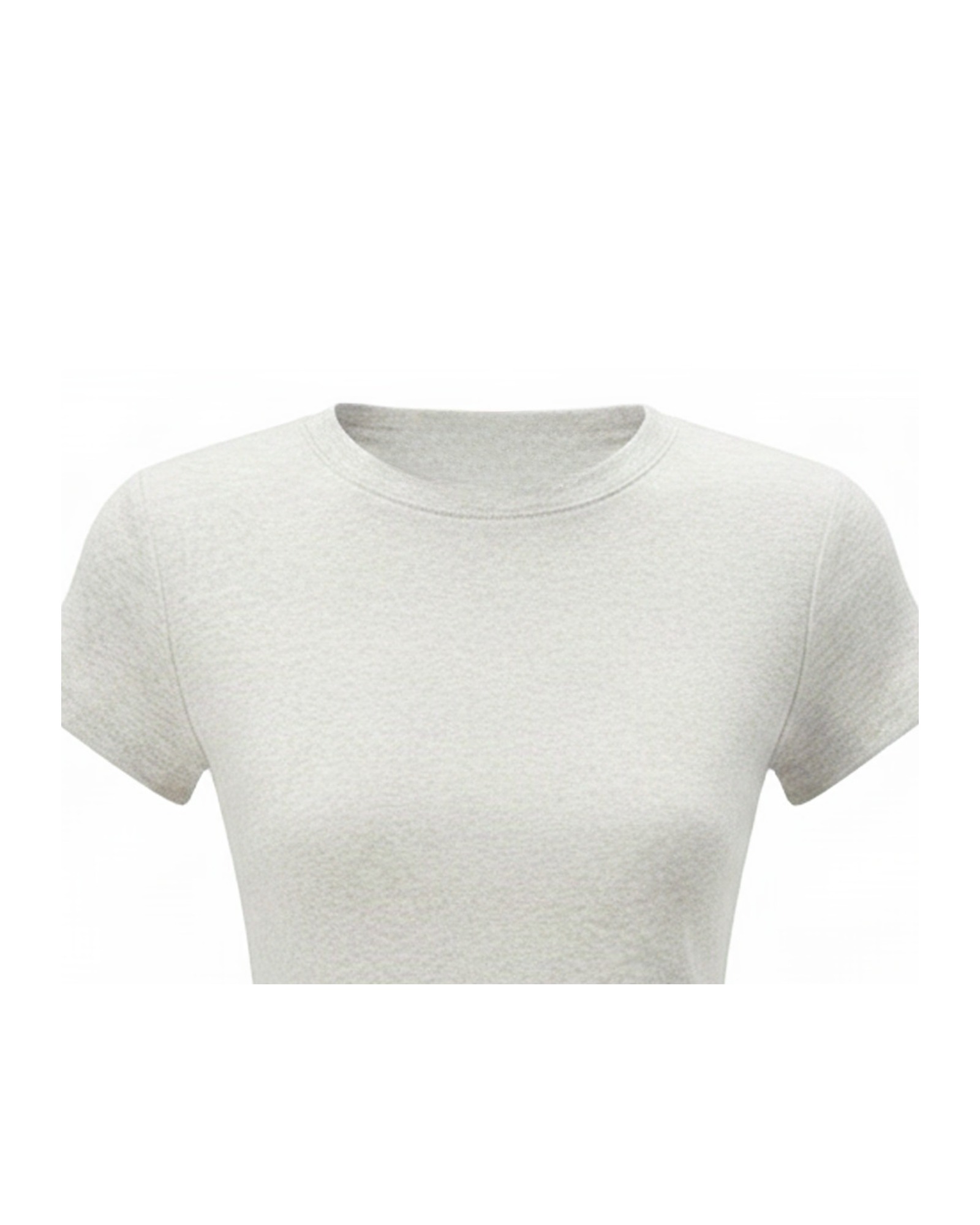 Eline · Round-neck short-sleeve cotton tee — fabric detail (AI visualisation)
