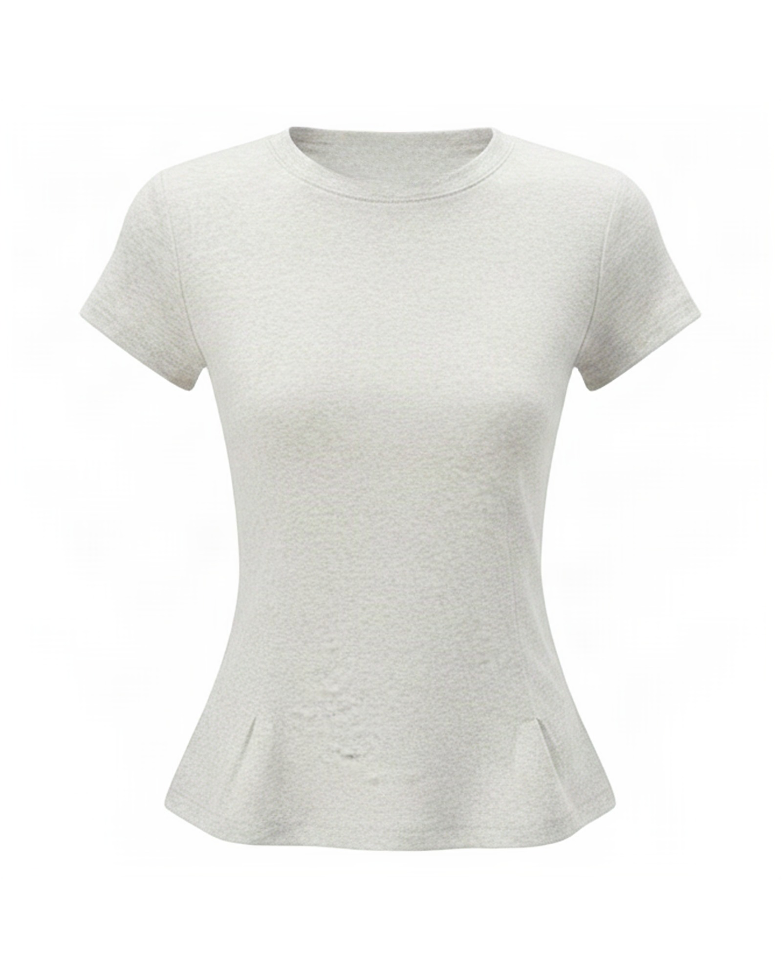 Eline · Round-neck short-sleeve cotton tee — product front (AI visualisation)