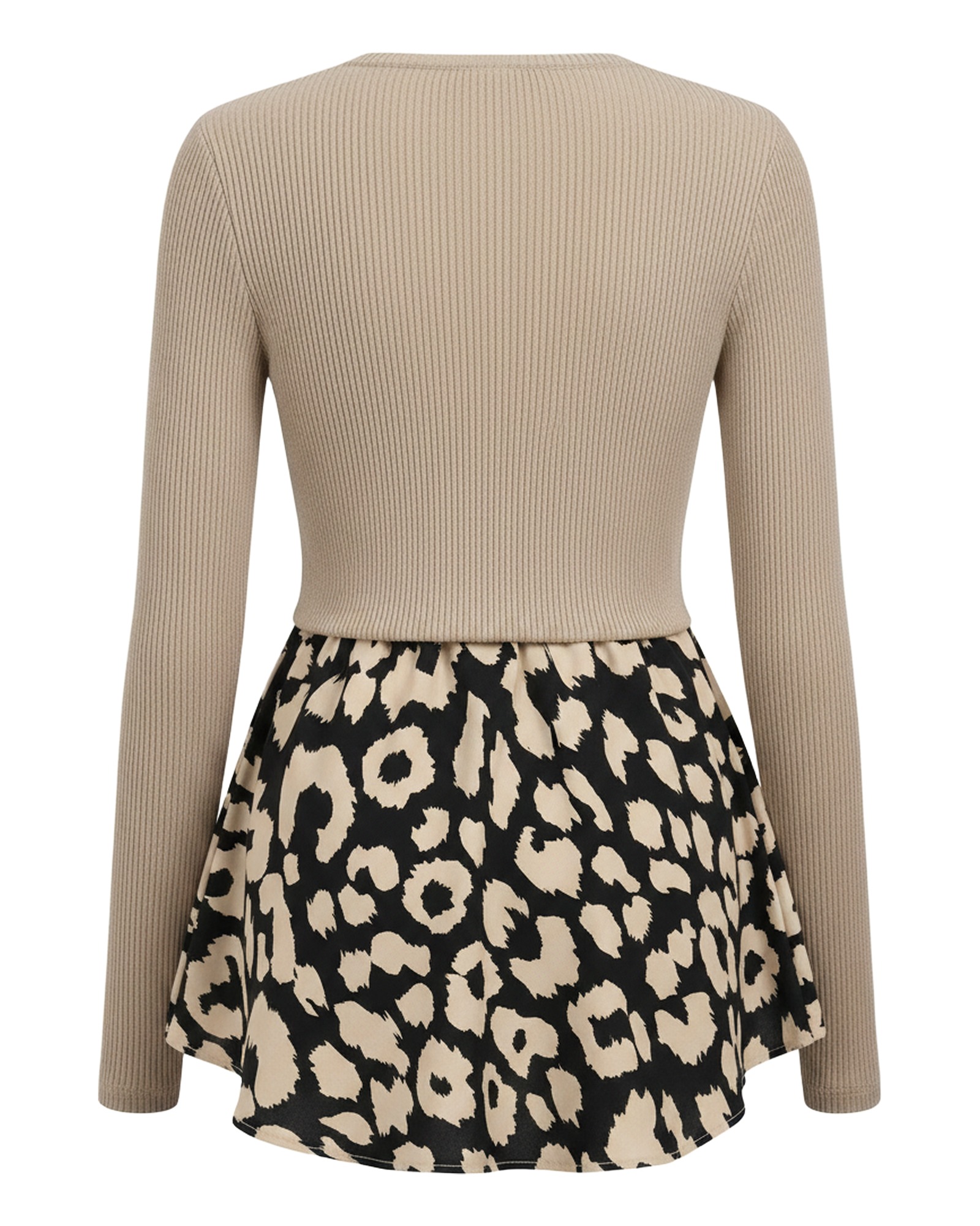 Esmee · Leopard peplum round-neck top — product back (AI visualisation)