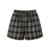 Fardau · Checked tailored shorts — product front (AI visualisation)