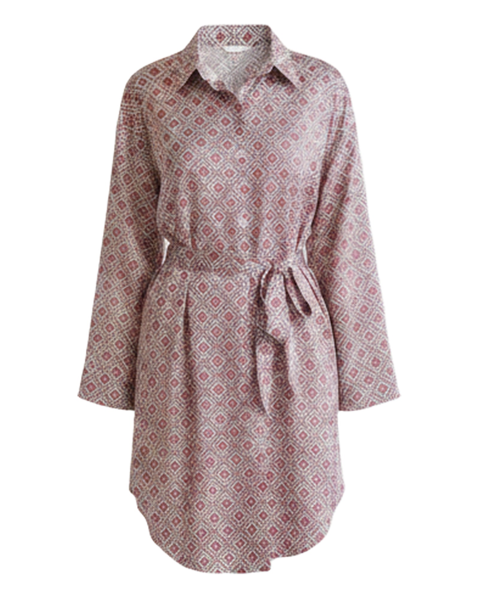 Femy Printed Shirt Dress Nightgown — Produkt Vorderansicht (KI-Visualisierung)