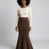 Fenne · Knitted A-line fishtail midi skirt (AI visualisation)
