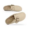 Fleur — Fur-lined cork clogs — cream