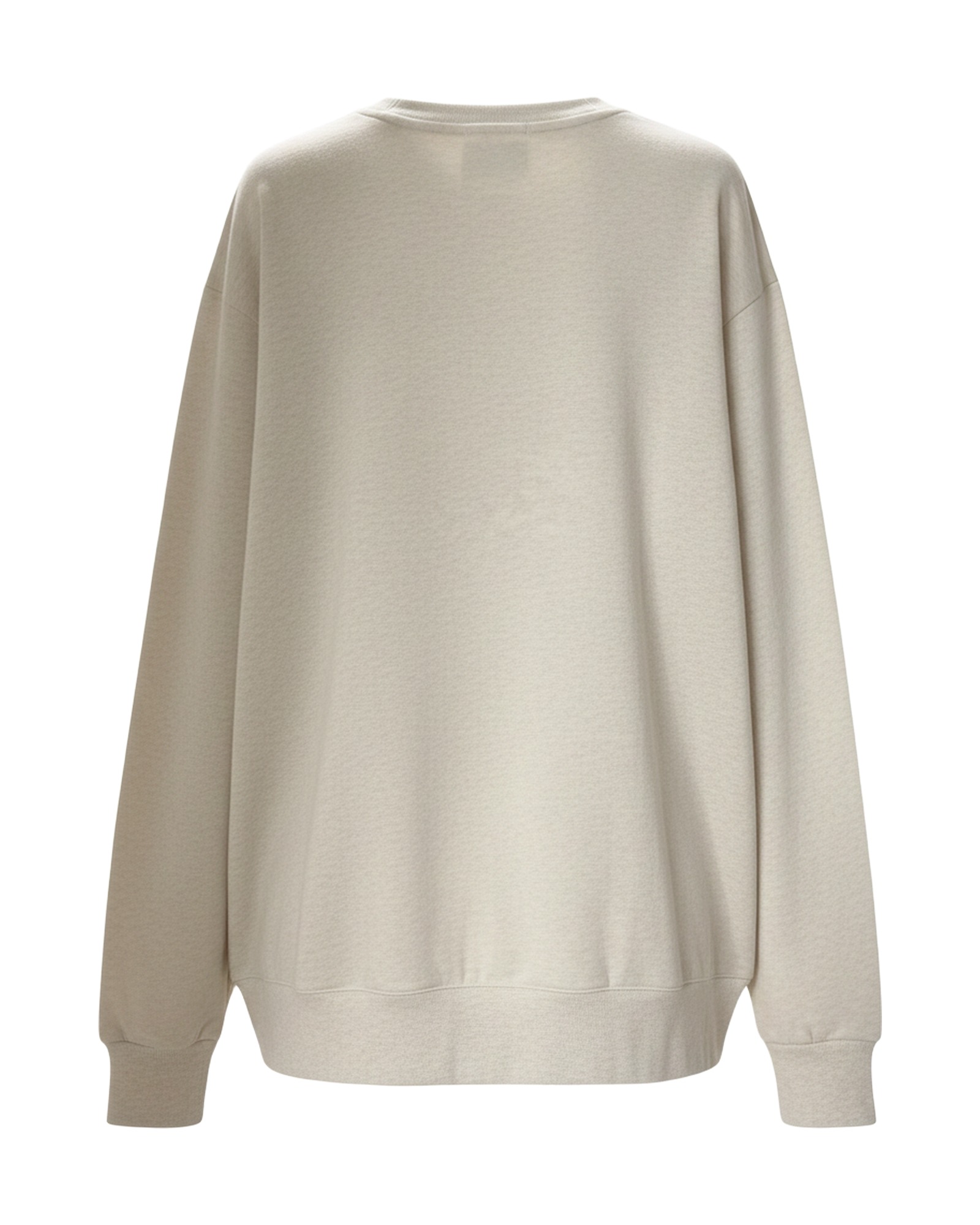 Floor · Loose-fit cotton long-sleeve tee — product back (AI visualisation)