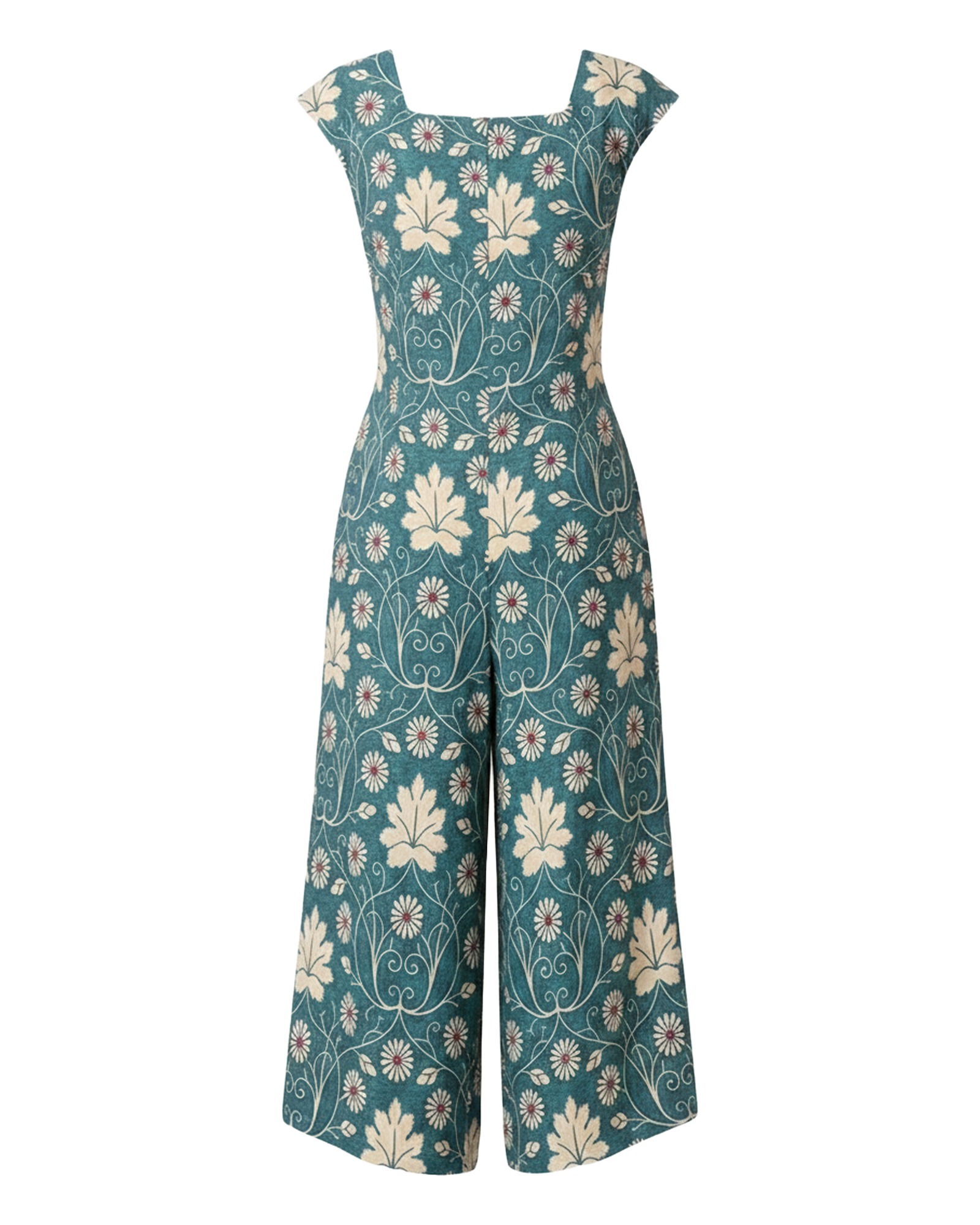 Francien Printed Cap Sleeve Jumpsuit — product back (AI visualisation)