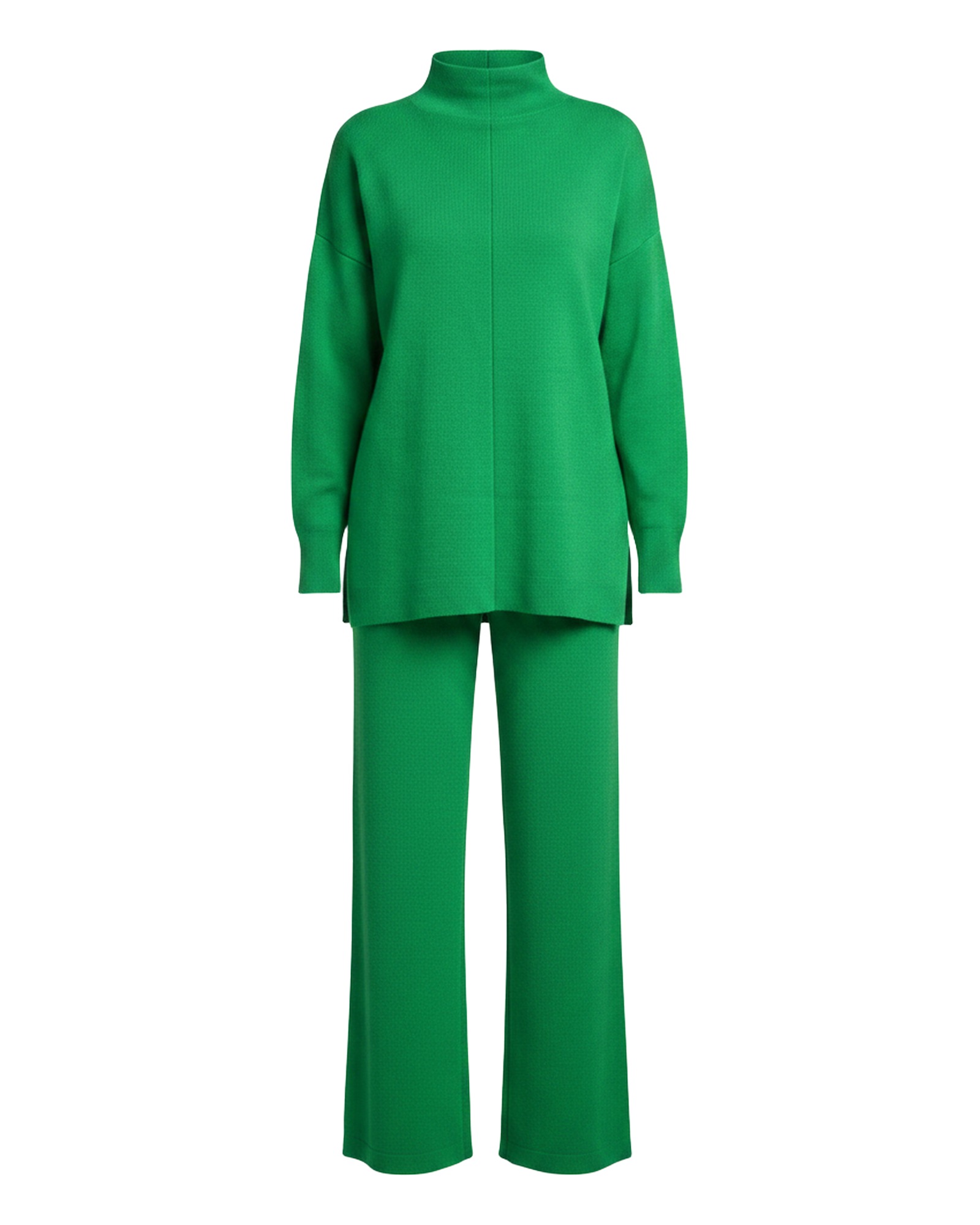 Godelieve knit sweater and trouser set — product front (AI visualisation)