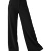 Hanneke black corduroy wide-leg trousers, front view (AI visualisation)