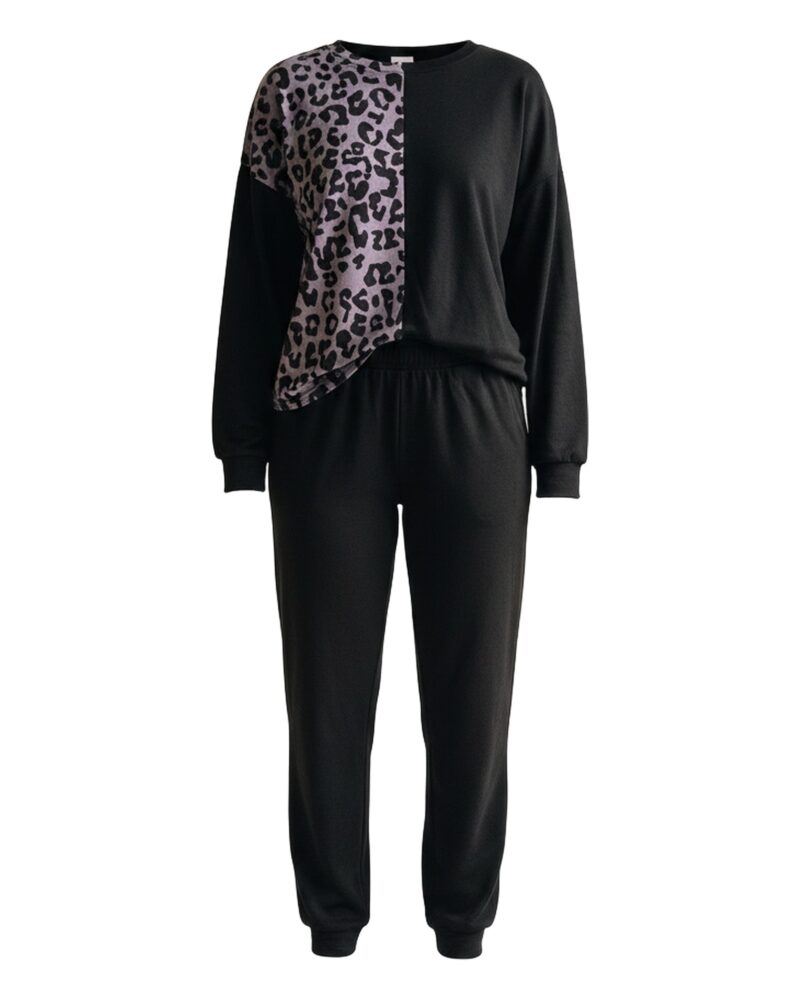 Hedwig Leopard Sweatshirt Lounge Set — Produkt Vorderansicht (KI-Visualisierung)
