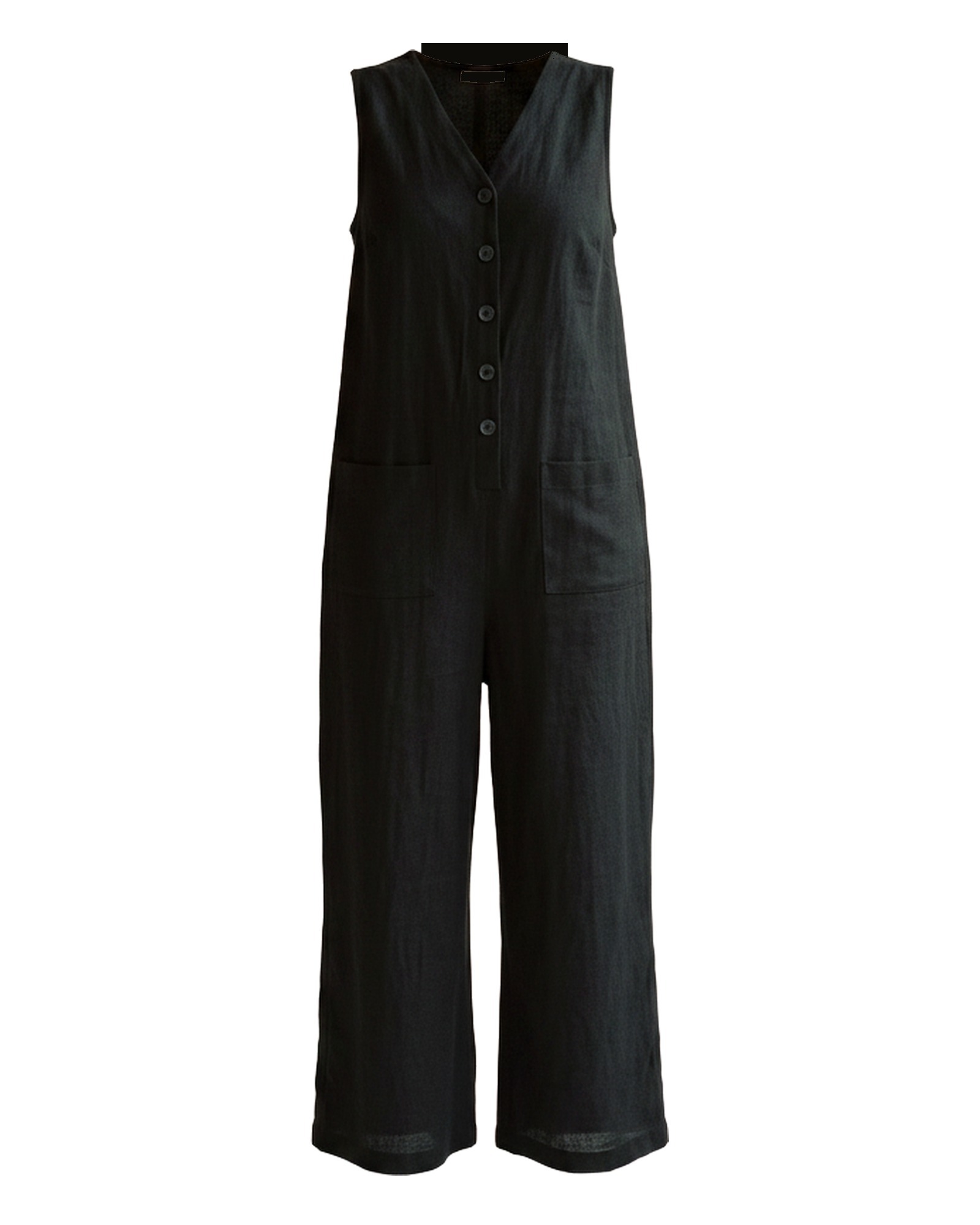 Heleen buttoned wide-leg jumpsuit — product, black (AI visualisation)