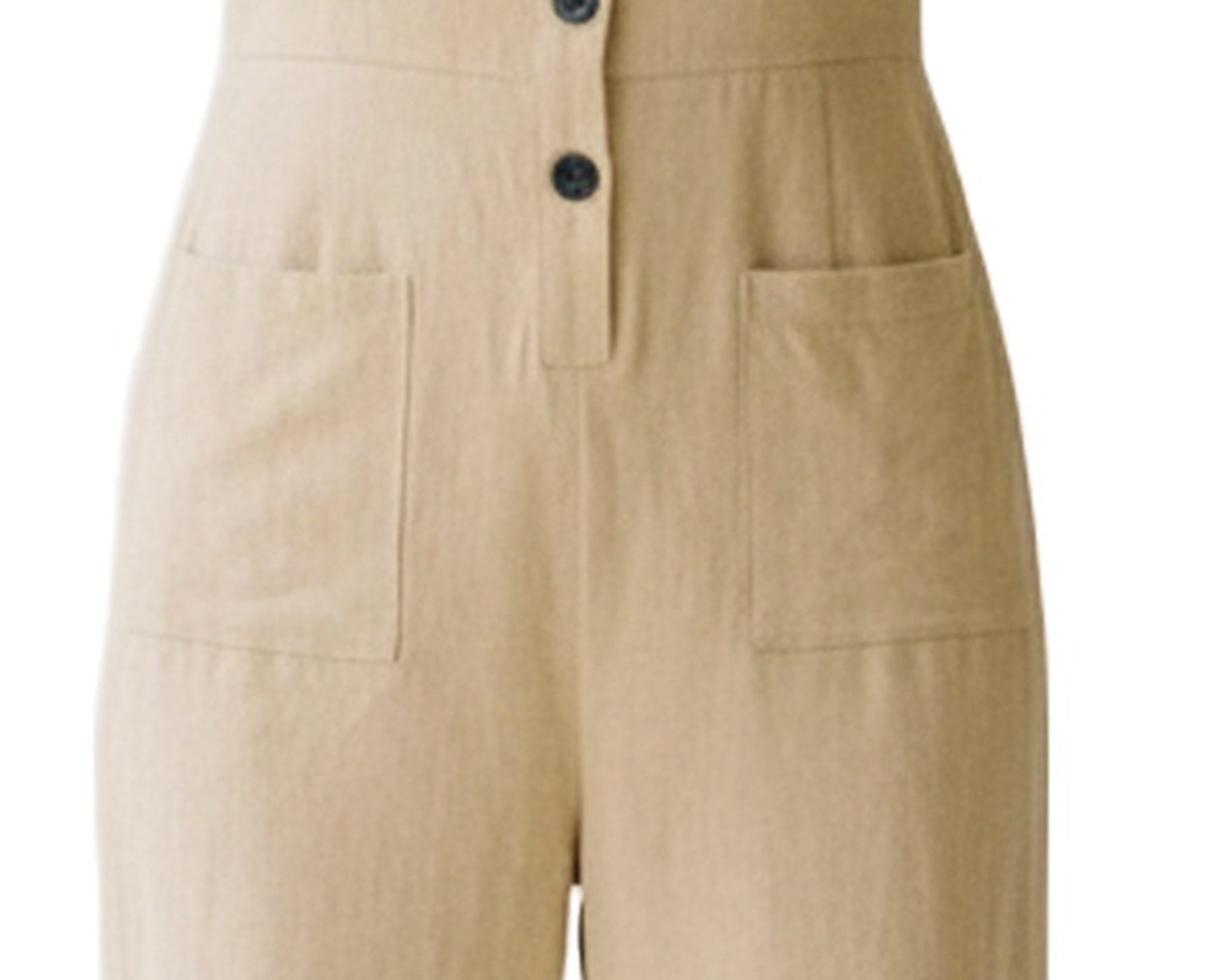 Heleen Buttoned Wide Leg Jumpsuit — fabric detail