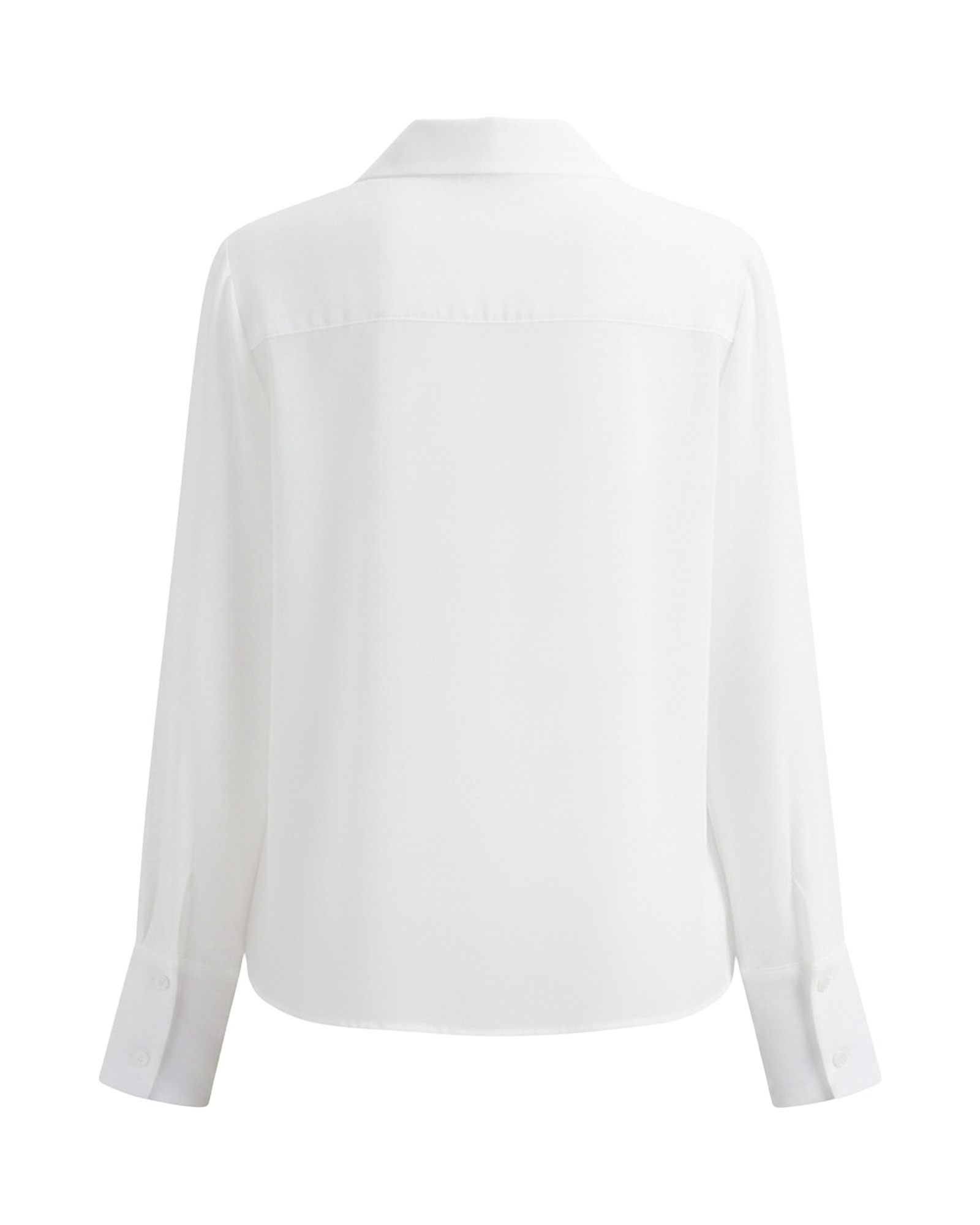 Hilde · Lace-panel white blouse — product back (AI visualisation)