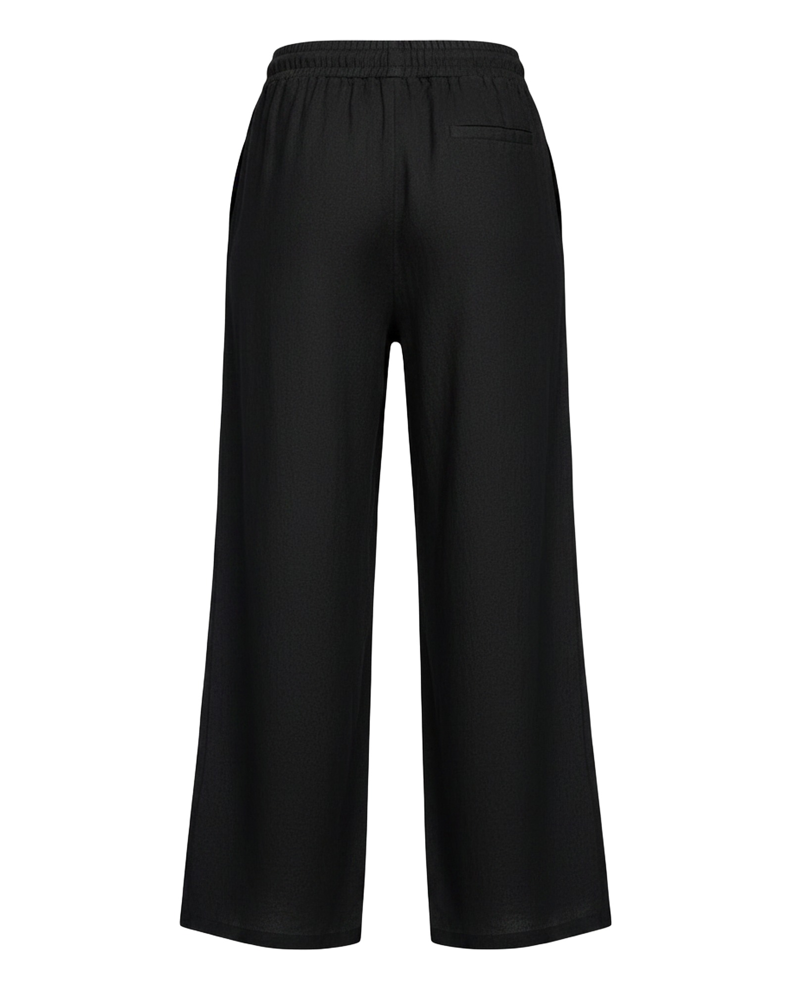 Janneke black loose wide-leg linen trousers, back view (AI visualisation)