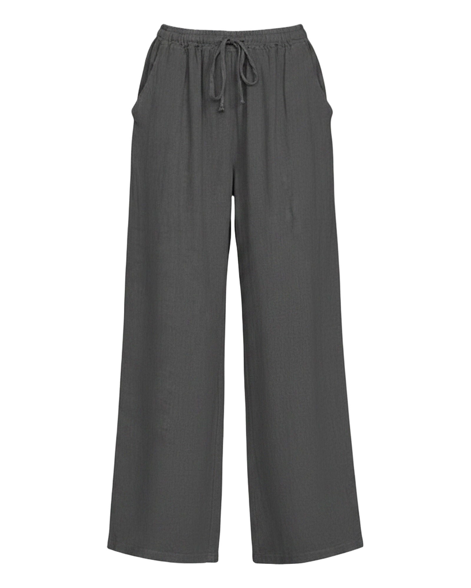 Janneke loose wide-leg linen trousers, dark grey colour variant (AI visualisation)