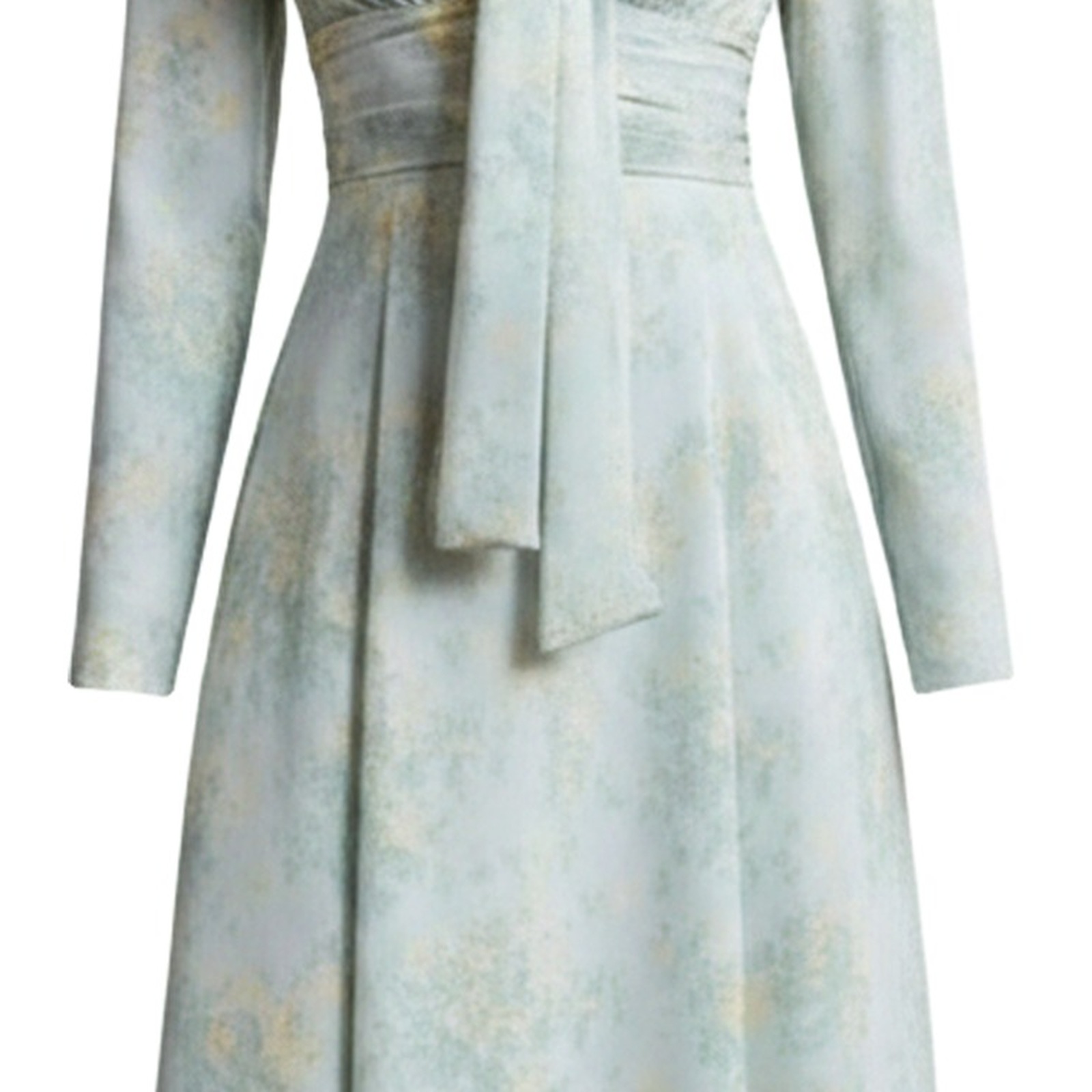 Jildou sage green floral satin maxi dress — fabric and texture detail (AI visualisation)