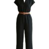 Jolanda Notched Collar Wide Leg Jumpsuit — product front