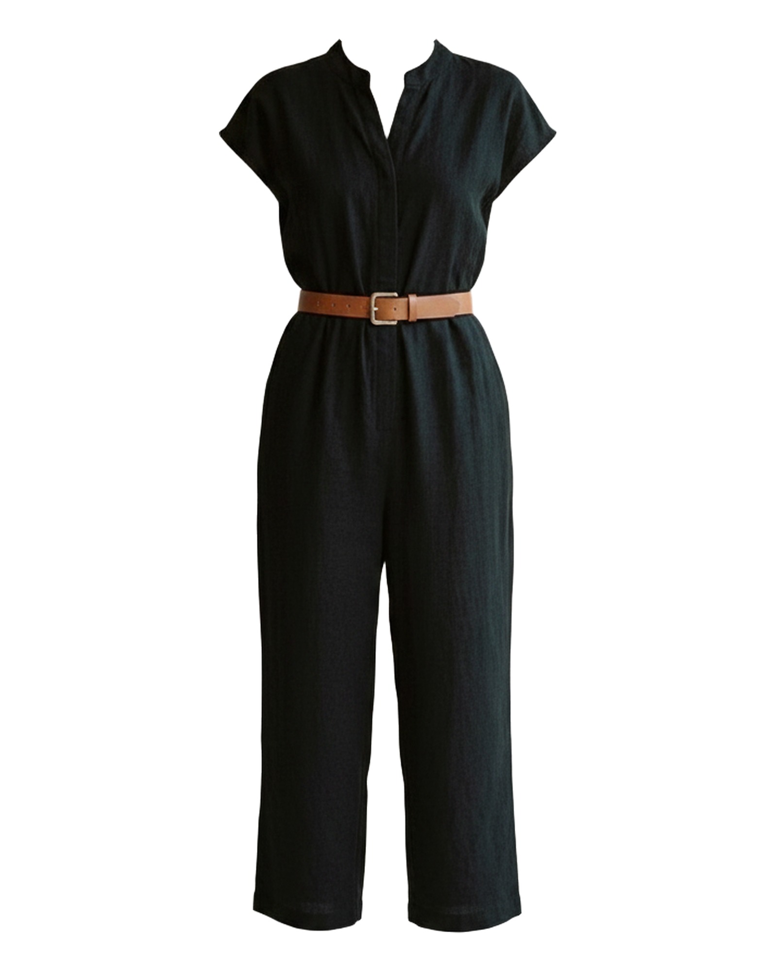 Jolanda Notched Collar Wide Leg Jumpsuit — product front
