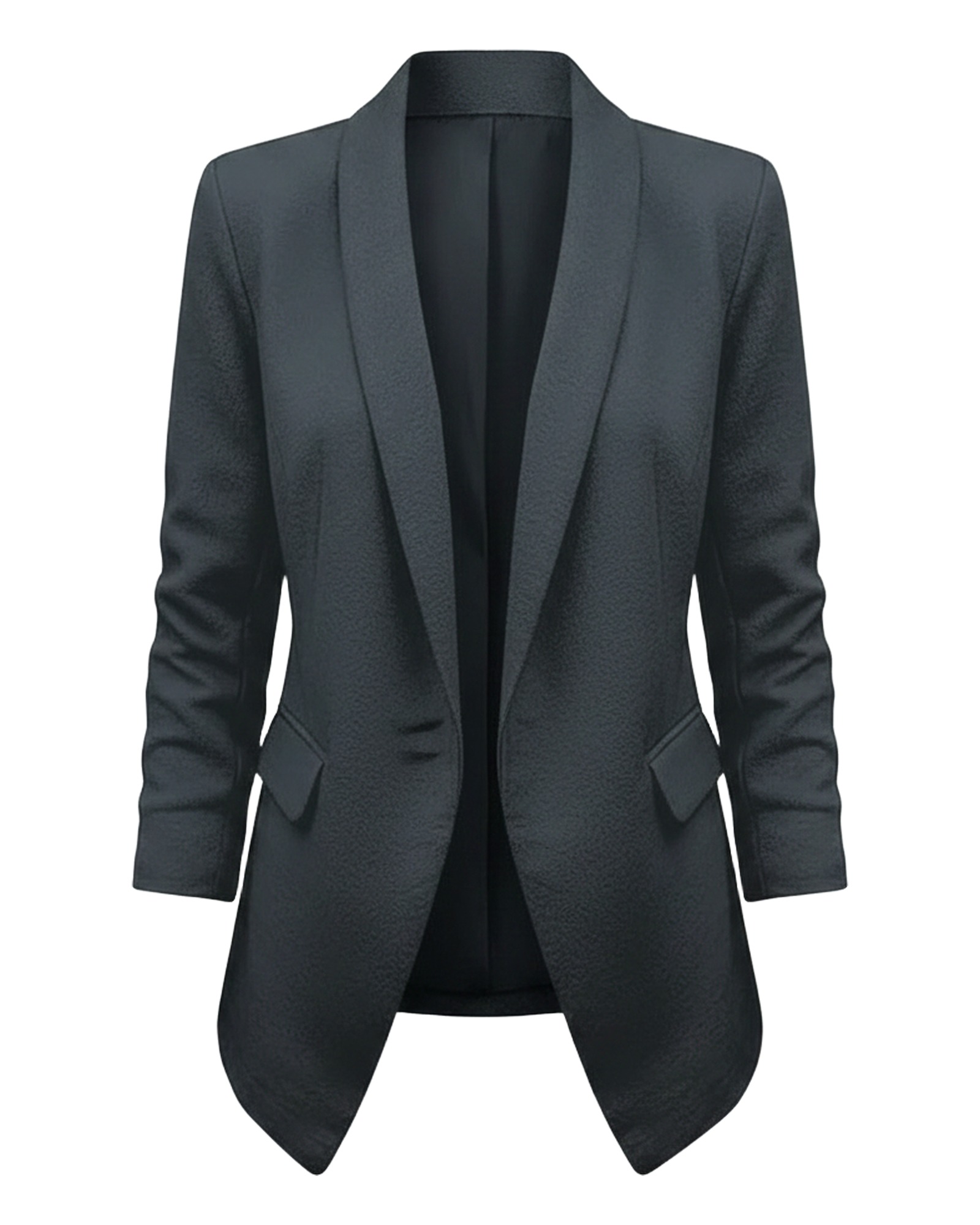 Karlijn dark grey open-front draped blazer, colour variant (AI visualisation)