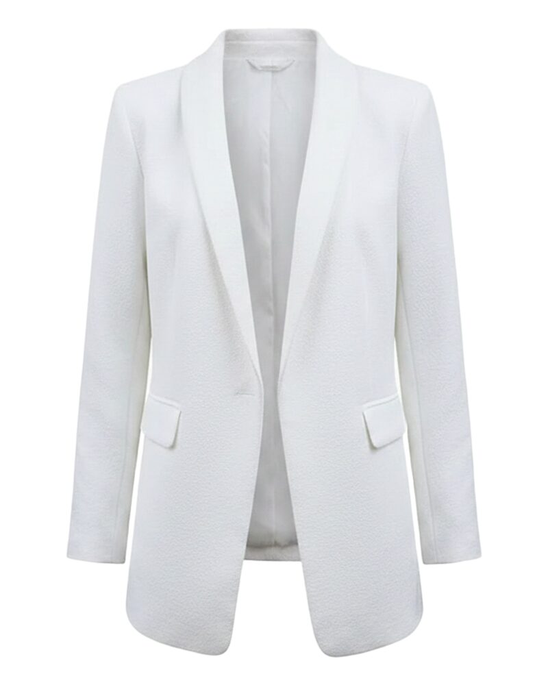 Karlijn white open-front draped blazer, colour variant (AI visualisation)