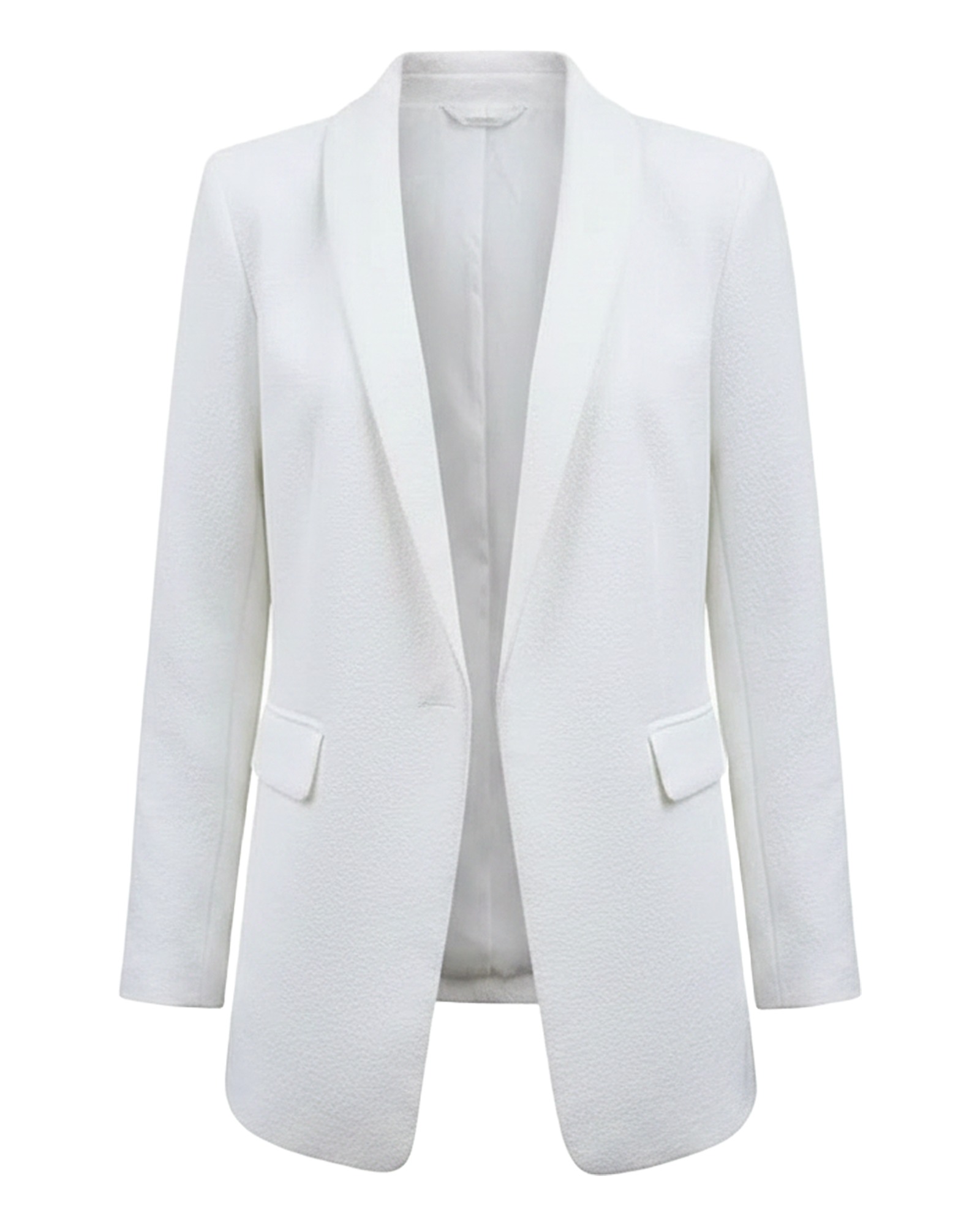Karlijn white open-front draped blazer, colour variant (AI visualisation)