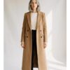 Reina khaki dubbelrijige getailleerde wollen jas, kleurvariant (AI-visualisatie)