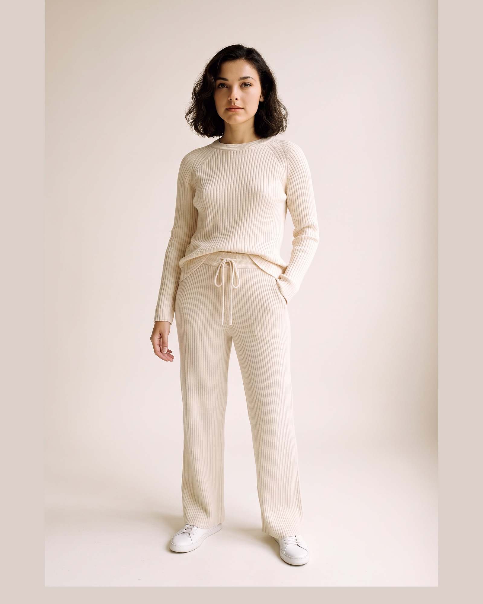 Klazien · Geribde gebreide top met broek (set) - Afbeelding 7