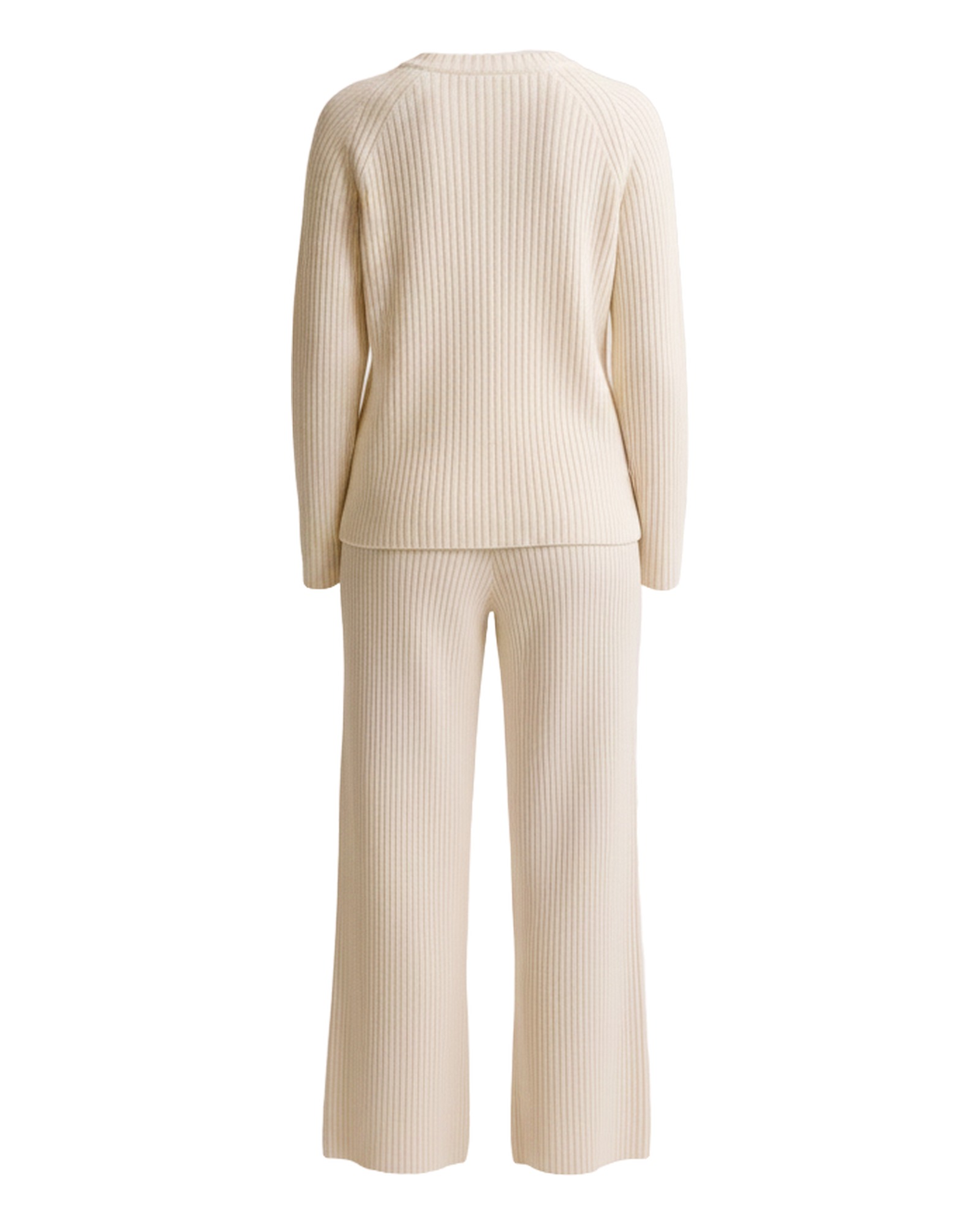 Klazien ribbed knit top and trouser set — productachteraanzicht (AI-visualisatie)
