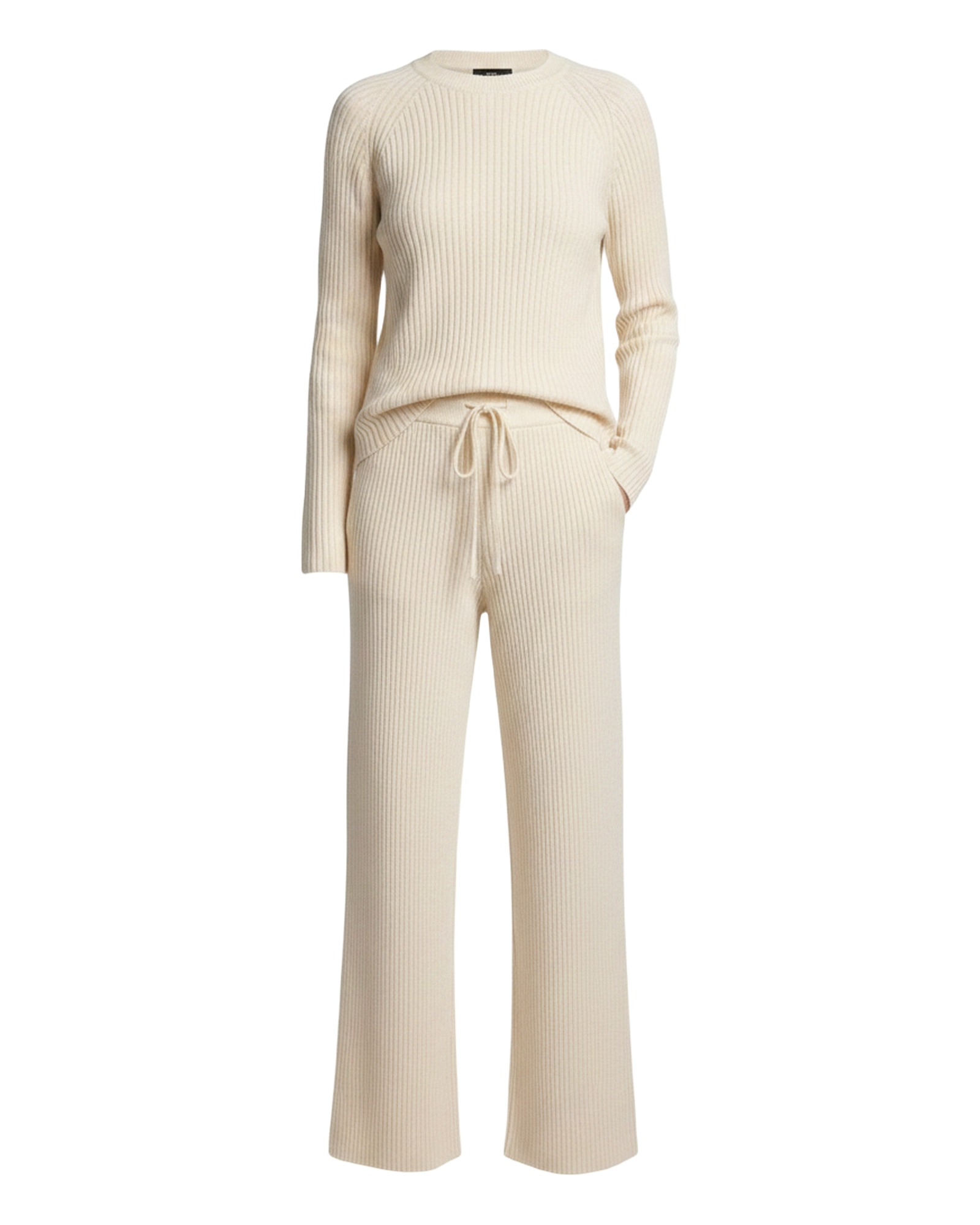 Klazien ribbed knit top and trouser set — productvooraanzicht (AI-visualisatie)