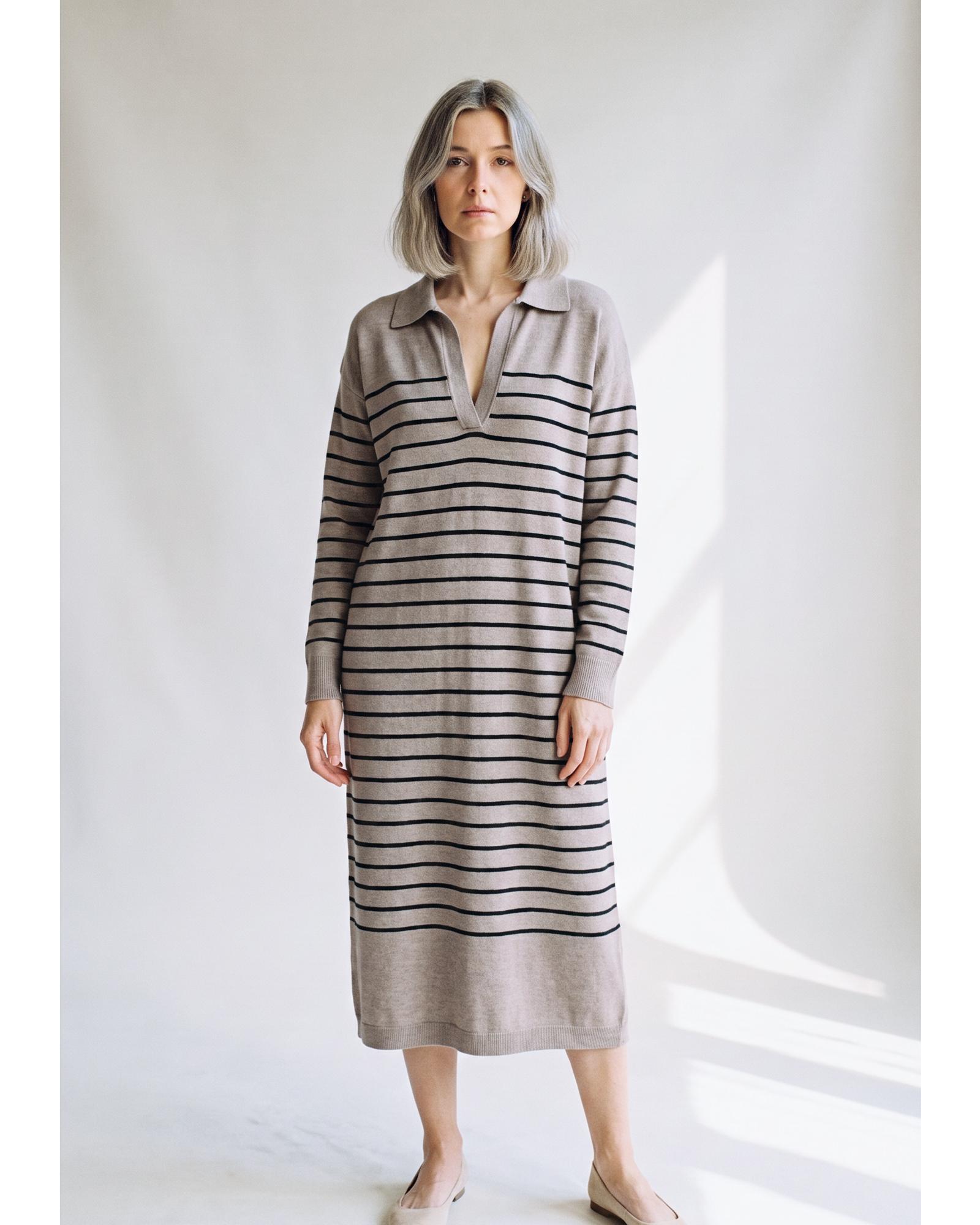 Margot · Striped knit midi dress