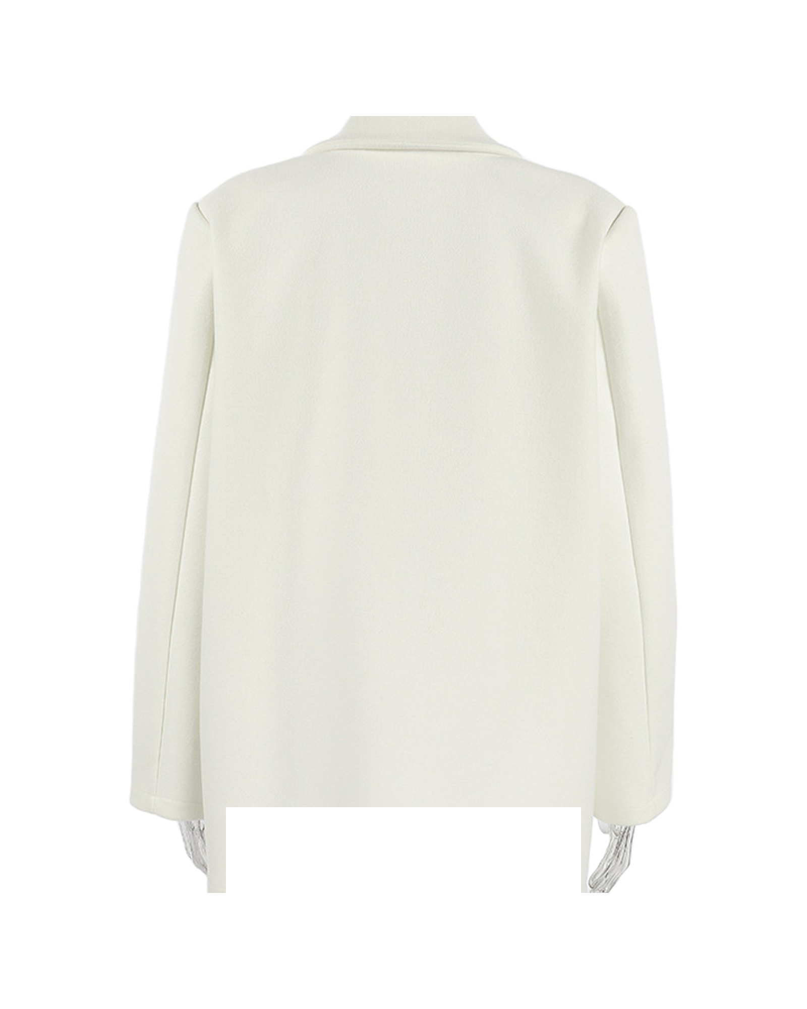 Marleen ivory wool notch-lapel blazer, back view — product photo
