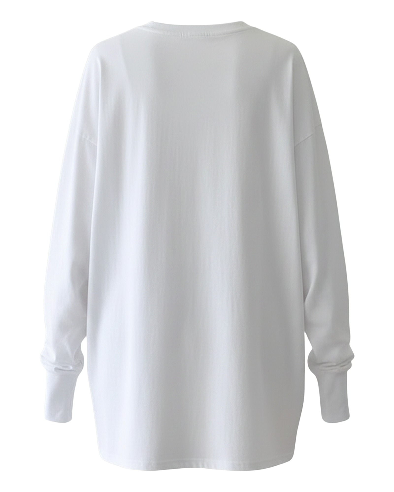 Marloes · Loose cotton long-sleeve tee — product back (AI visualisation)