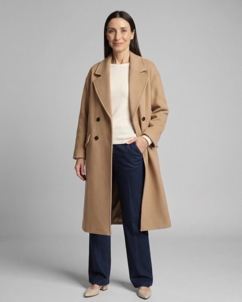 Martine khaki coat, Farbvariante (KI-Visualisierung)