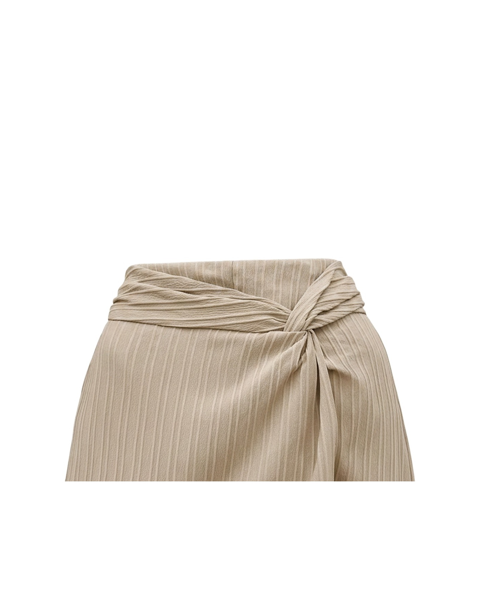 Martje · Twist-front skort — fabric detail (AI visualisation)