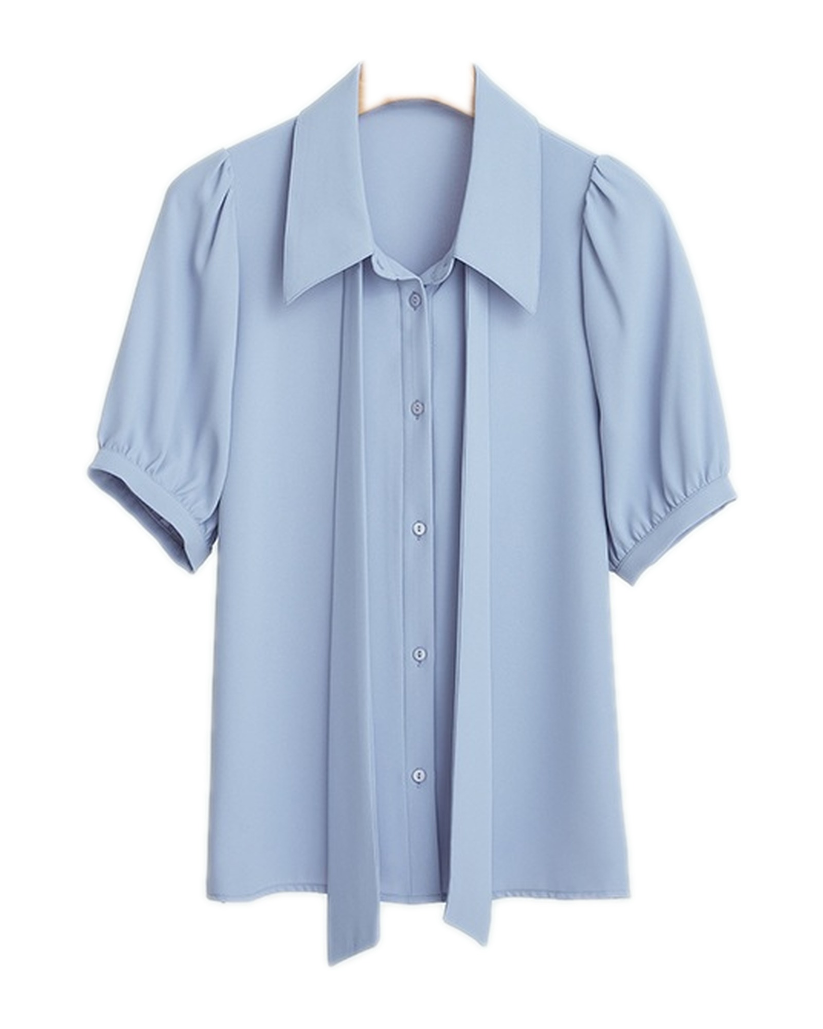 Mirthe · Chiffon blouse with ribbon tie — product front