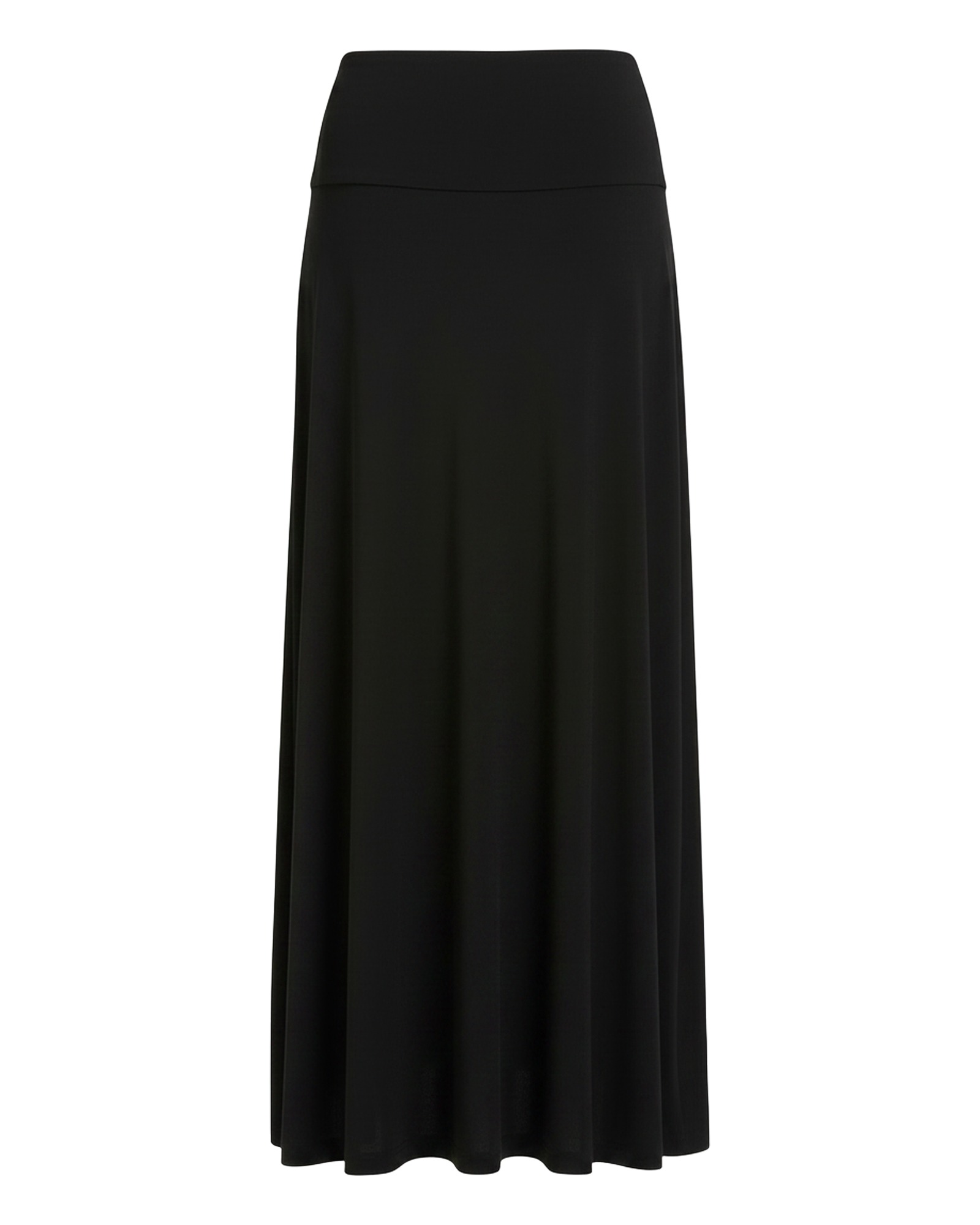 Nadia black jersey straight maxi skirt, back view (AI visualisation)