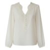 Nienke · Embroidered lace V-neck blouse — product front (AI visualisation)