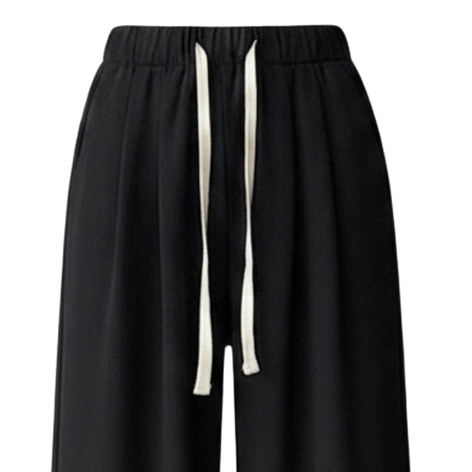 Noortje black pleated paperbag wide-leg trousers — fabric and texture detail (AI visualisation)
