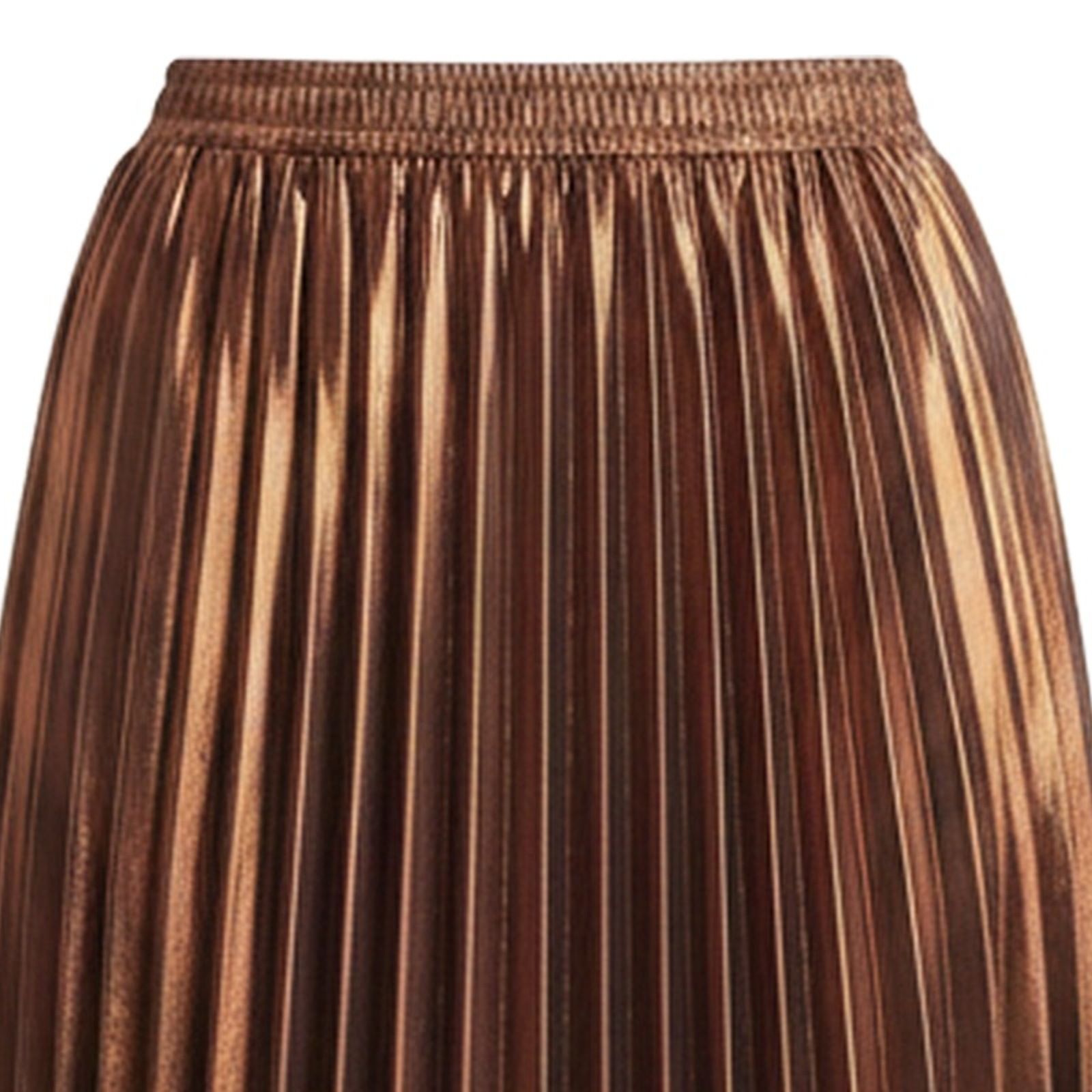 Pien bronze metallic pleated midi skirt — fabric and texture detail (AI visualisation)