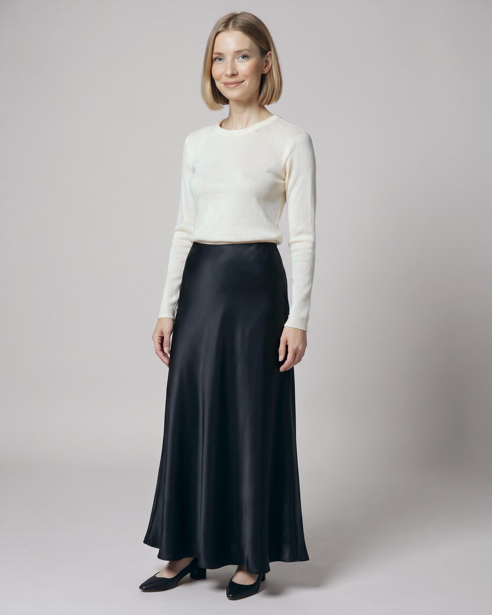 Puck · Satin midi skirt