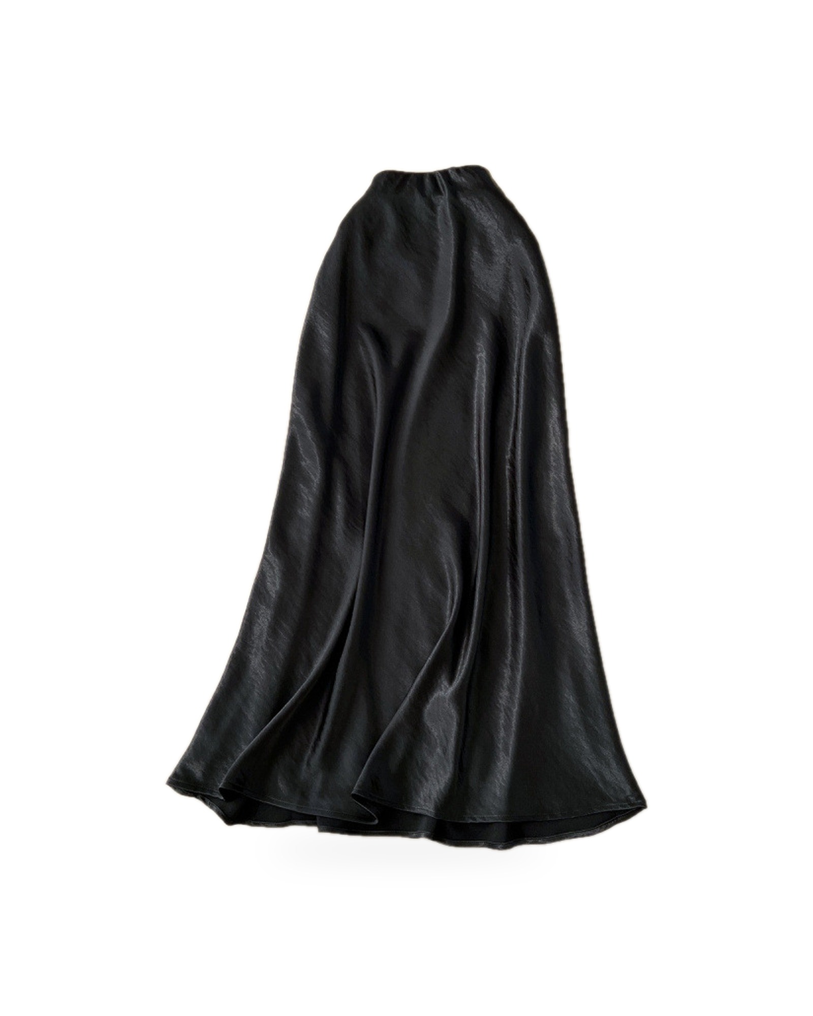 Puck — Satin midi skirt — black