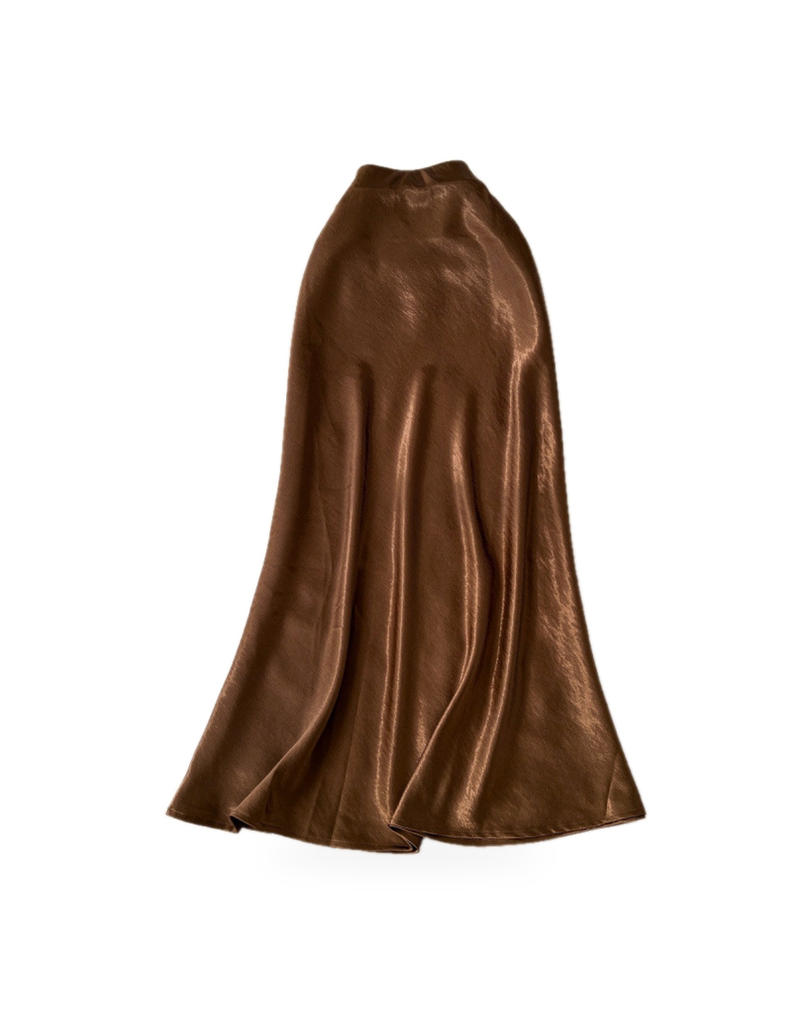 Puck — Satin midi skirt — copper