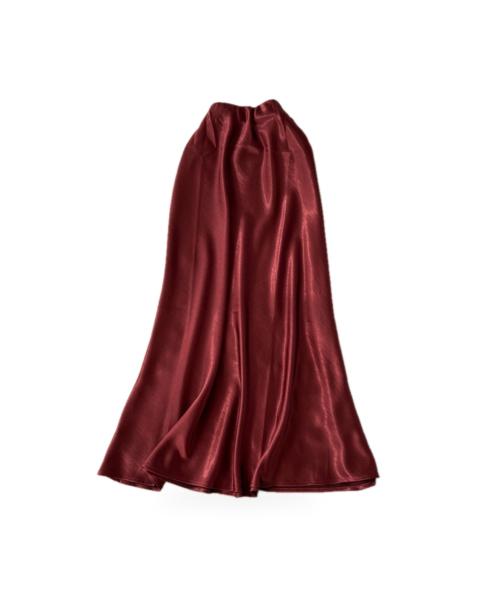 Puck — Satin midi skirt — burgundy