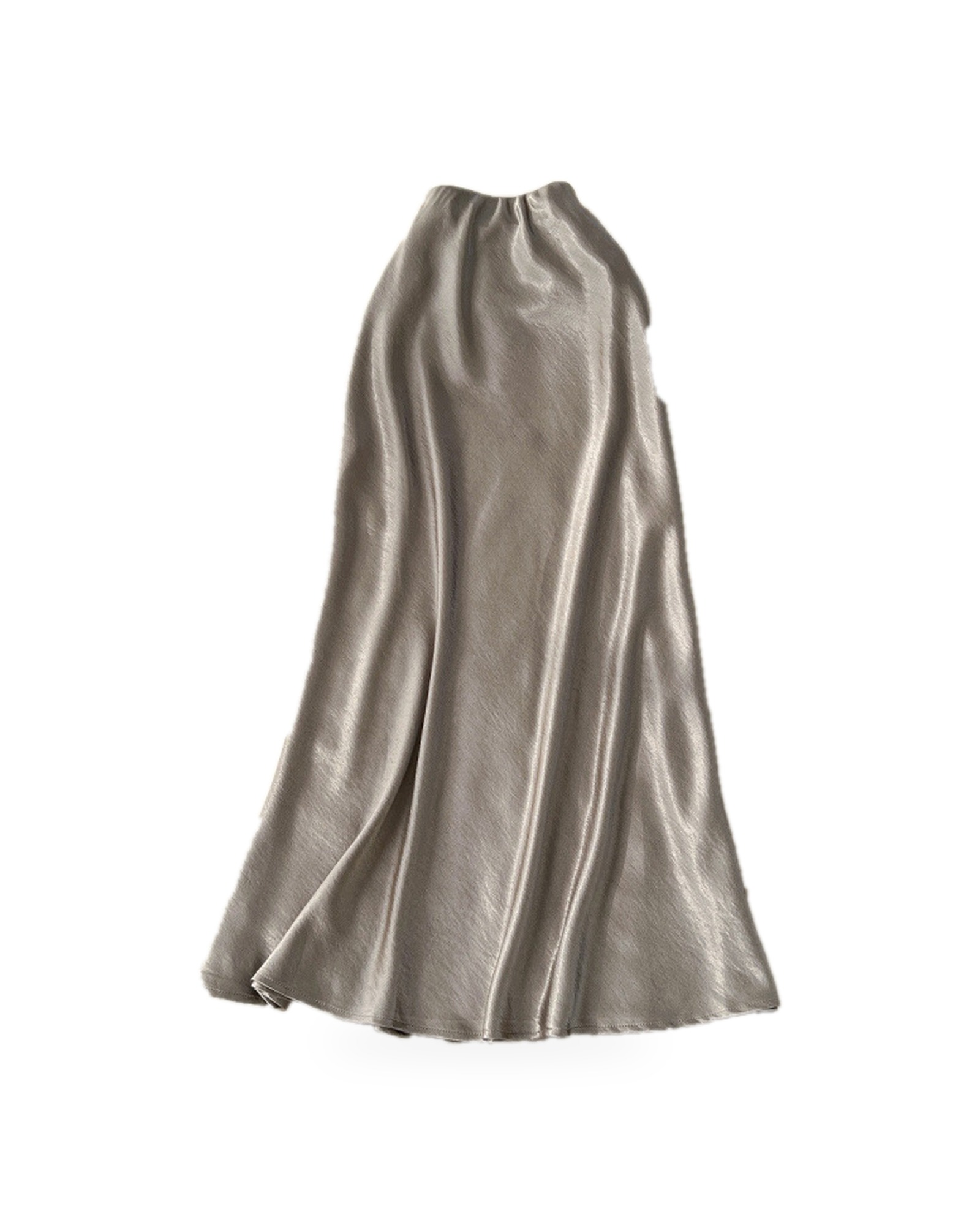 Puck — Satin midi skirt — taupe